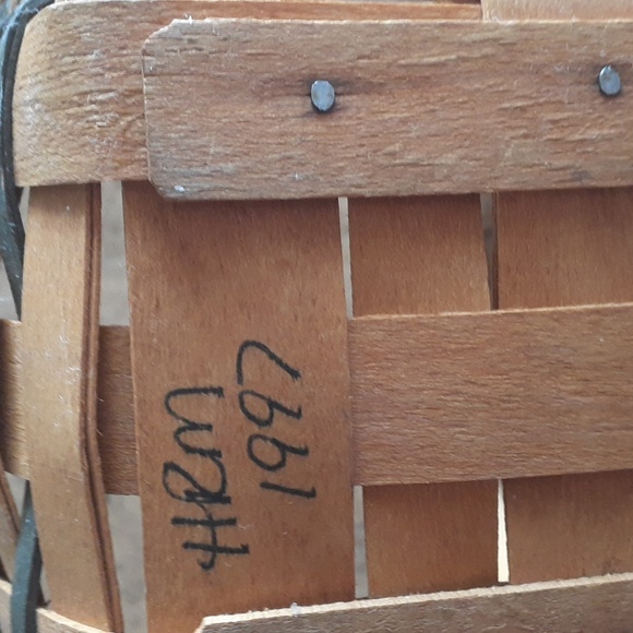 1997 Longaberger classic warm with green, heartland small chore basket. - Picture 6 of 14